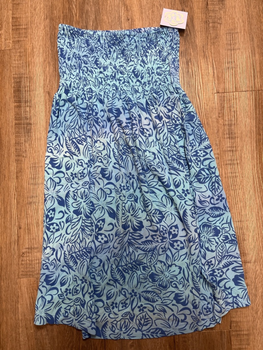 NEW - Blue Floral Women’s Swim Coverup by Blue Ginger - Medium - 100% Rayon